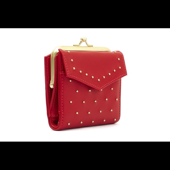 Red Studded Wallet - Picture 2 of 3
